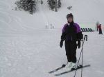 Becky on skis