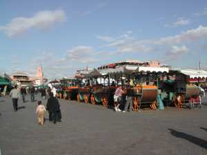 Juice vendors in the Jemaa L Fna Square
