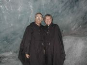 Inside the ice tunnel in the Rhone Glacier