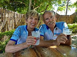 Relaxing at the iconic Bloody Mary's on Bora Bora