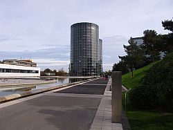 VW's waiting in the round garage for delivery