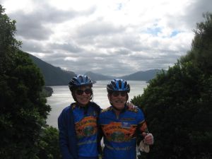 Hugh and Becky overlooking Queen Charolette Sound