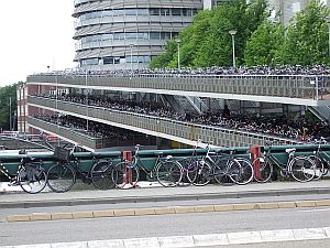 bicycle parking garage in Amsterdam