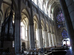 the interior of the Reims Cathedral