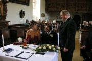Signing the register during the civil ceremony