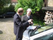 Conrad and Volker check the maps